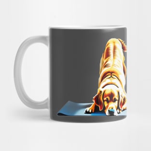 Golden Labrador doing down dog yoga pose Mug